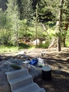 Second night's campsite at Rock Creek