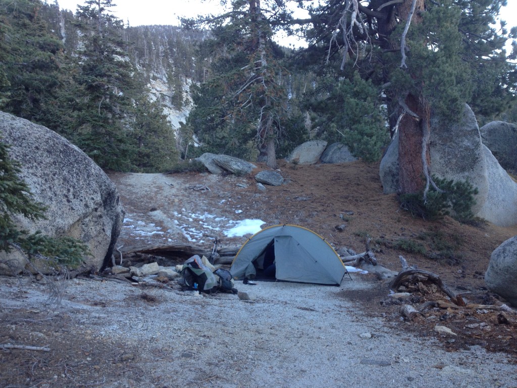 Second night's campsite near mile 187