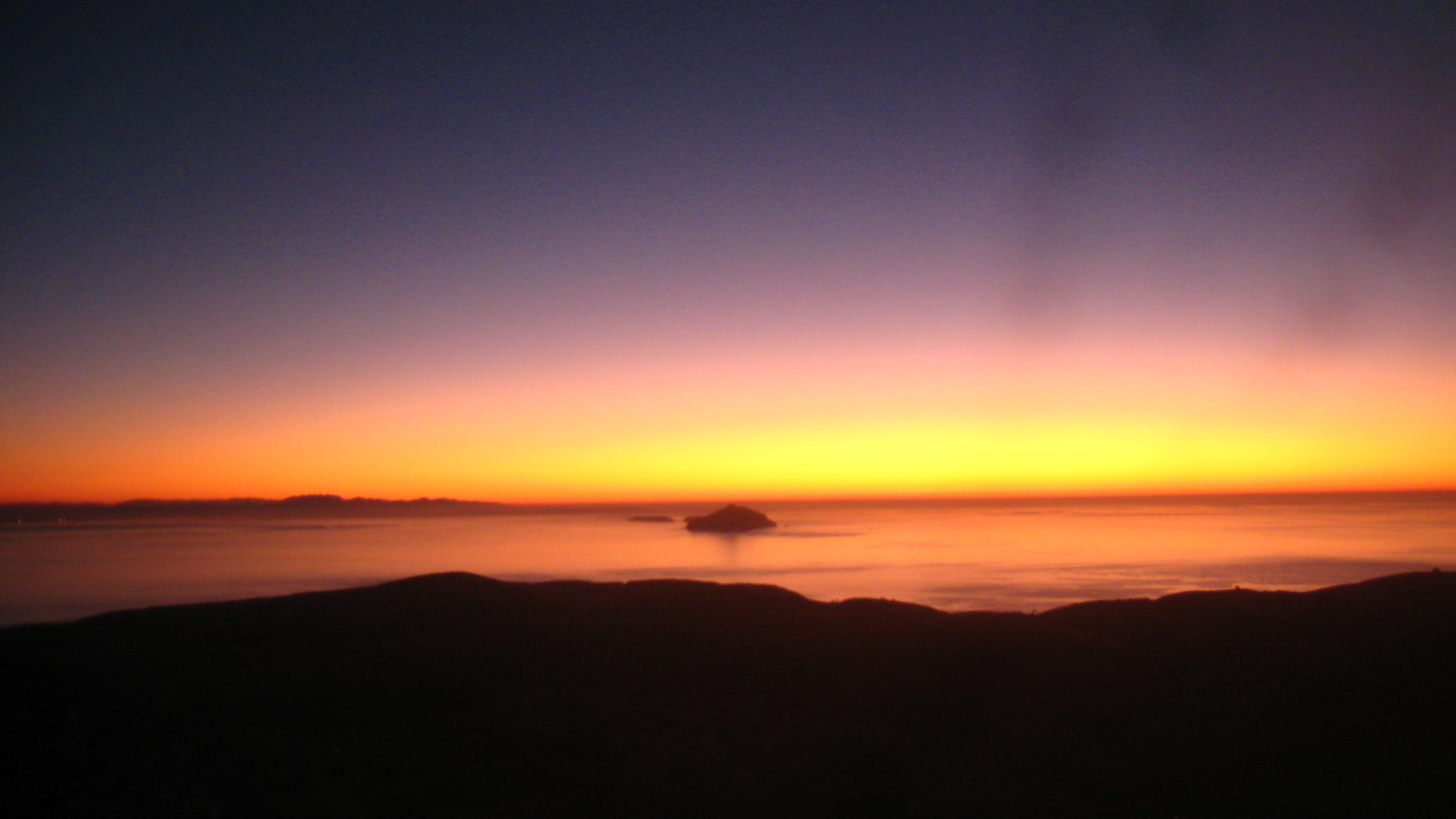 Sunrise over Anacapa Island viewed from the Montana Trail on Santa Cruz Island