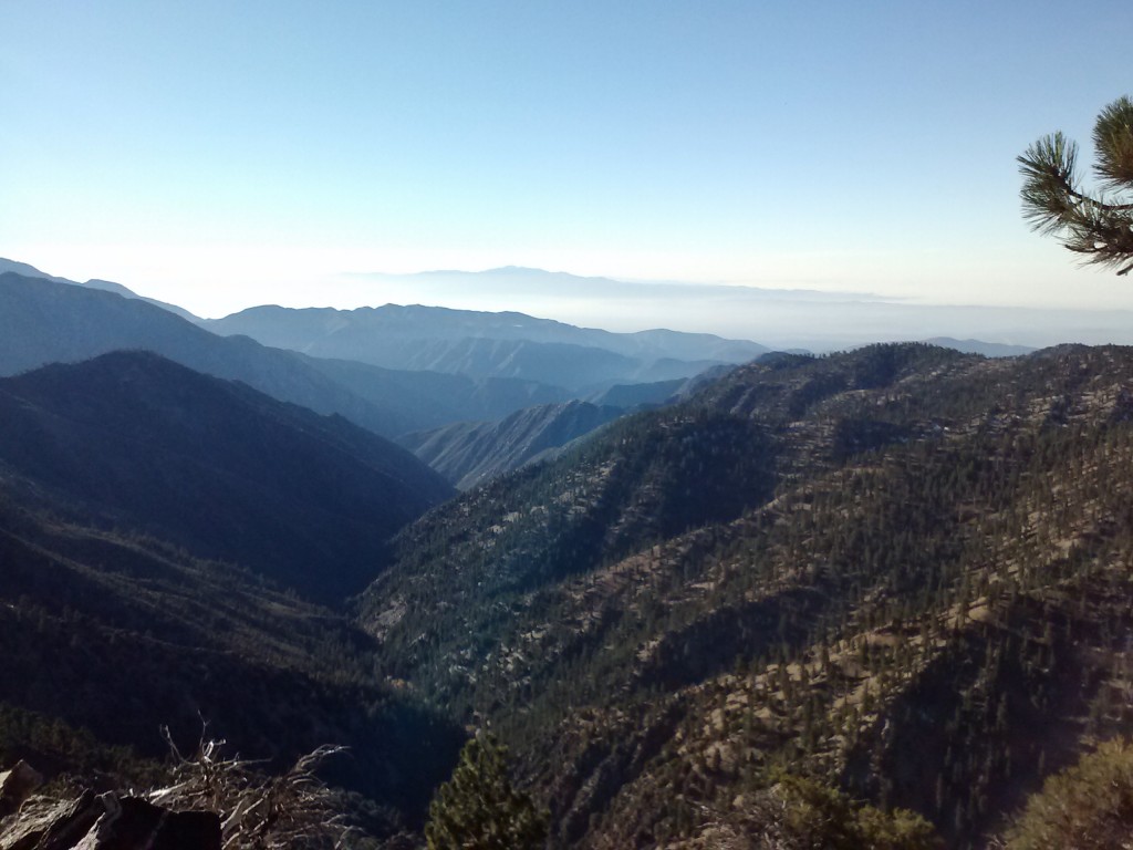 View towards Claremont, between Mt. Baden-Powell and Mt. Throop