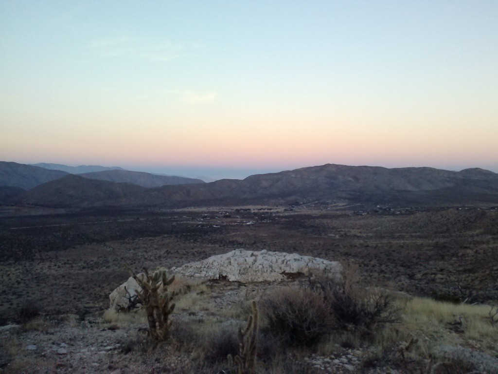 View of the San Felipe Valley from campsite at mile 73