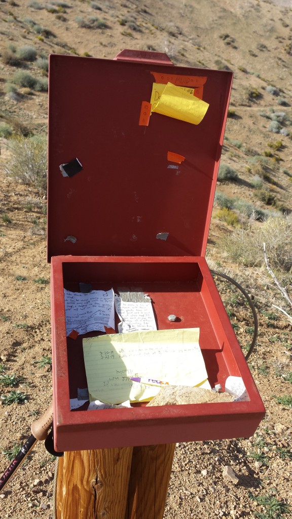A trail registry in the middle of nowhere