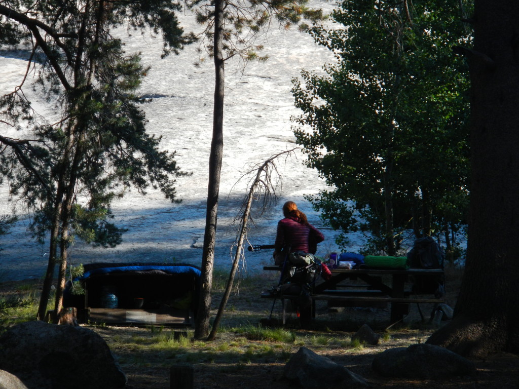 Anna & her guitar at Portal Forbay Campground